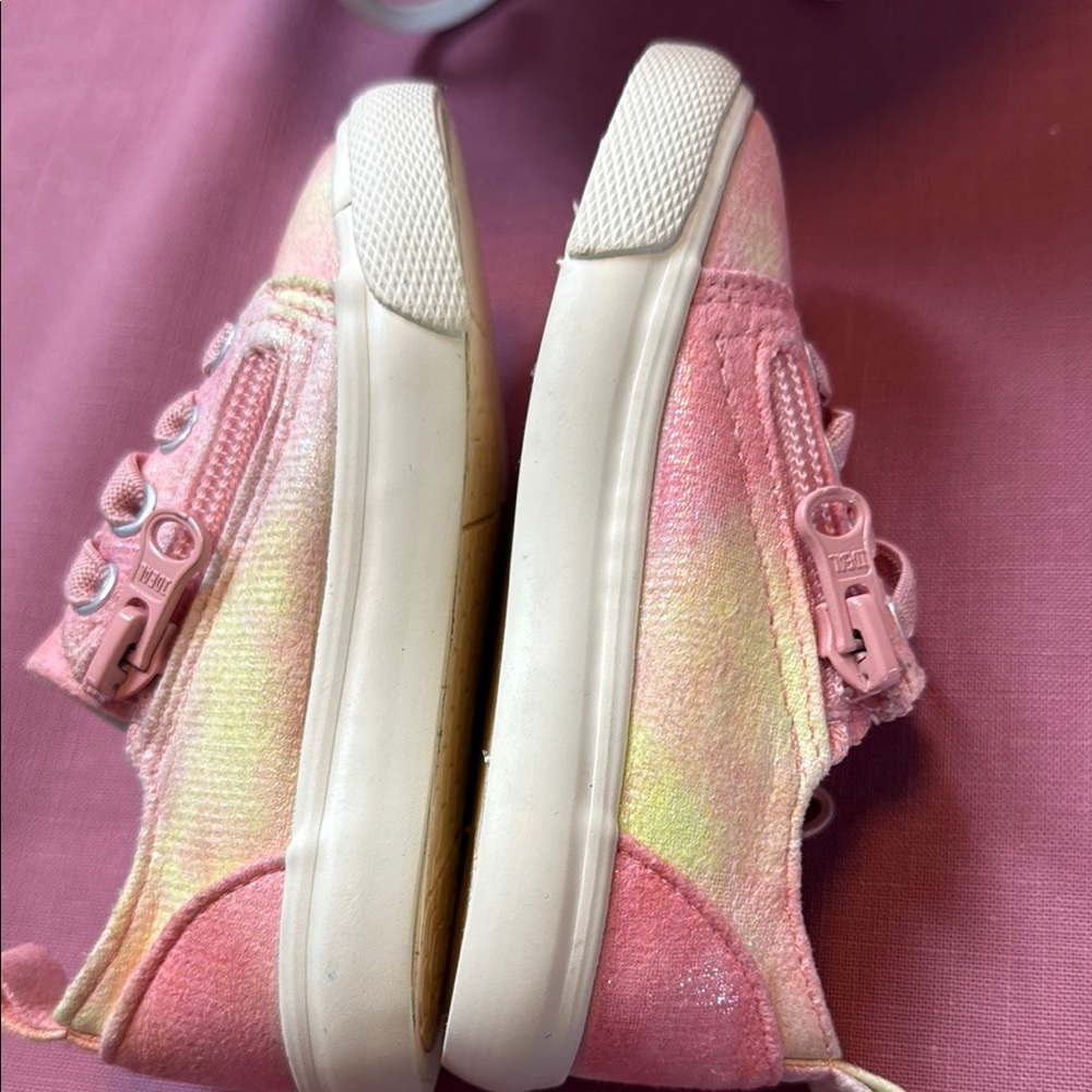 Cat & Jack Pink and Yellow Sneakers with Shimmery Finish plus water shoes. - Picture 5 of 11